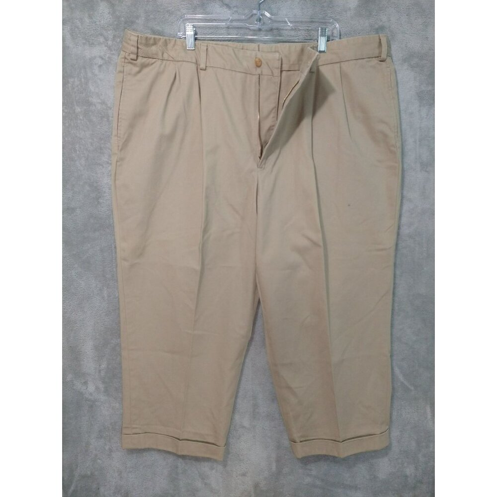 Bills Khakis Pants Mens 46 x 24 Beige Chino M2P Pleated Twill Cotton Straight